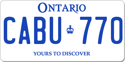 ON license plate CABU770