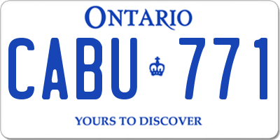 ON license plate CABU771