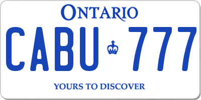 ON license plate CABU777