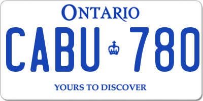 ON license plate CABU780