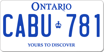 ON license plate CABU781