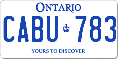 ON license plate CABU783