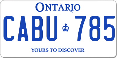 ON license plate CABU785