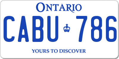 ON license plate CABU786