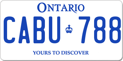 ON license plate CABU788