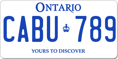 ON license plate CABU789