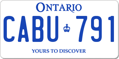 ON license plate CABU791