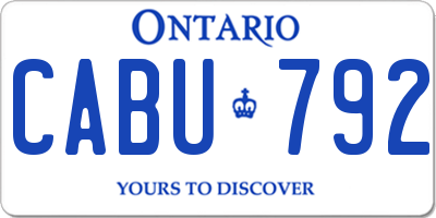 ON license plate CABU792