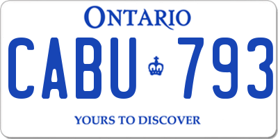 ON license plate CABU793