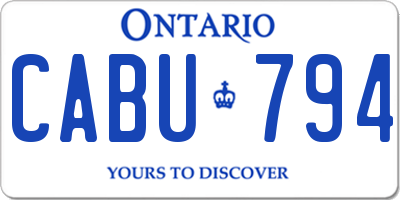 ON license plate CABU794