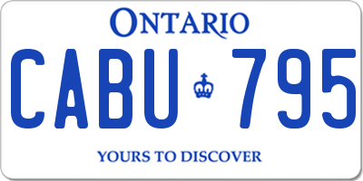 ON license plate CABU795