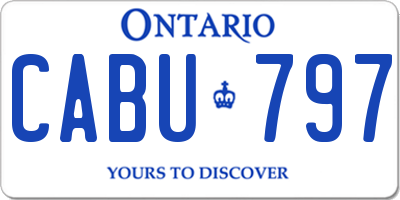 ON license plate CABU797