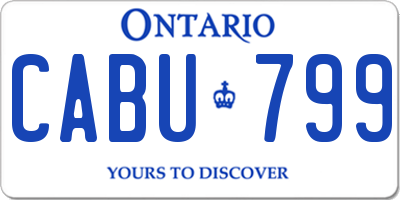 ON license plate CABU799