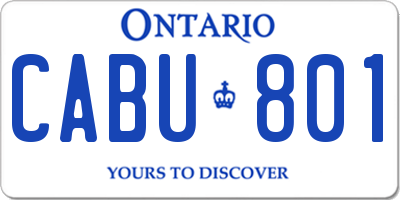 ON license plate CABU801