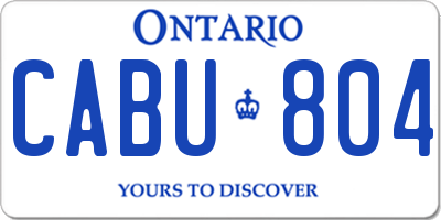 ON license plate CABU804