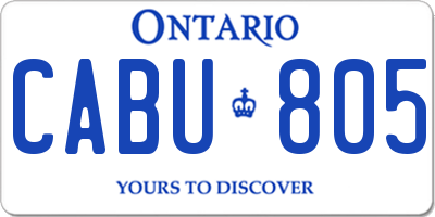 ON license plate CABU805