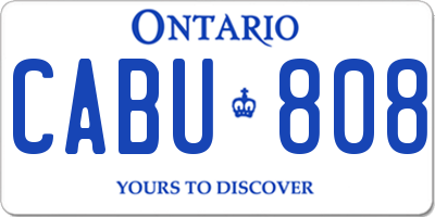 ON license plate CABU808