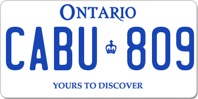 ON license plate CABU809