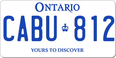 ON license plate CABU812