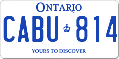 ON license plate CABU814