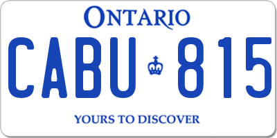 ON license plate CABU815