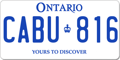 ON license plate CABU816