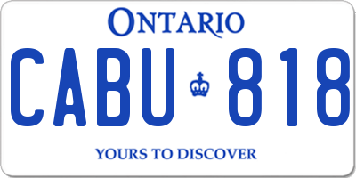 ON license plate CABU818