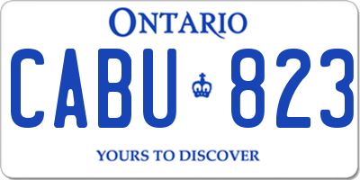 ON license plate CABU823