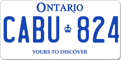 ON license plate CABU824