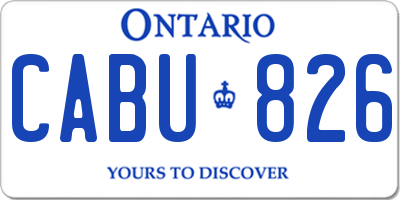 ON license plate CABU826