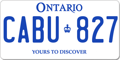 ON license plate CABU827