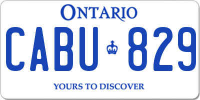 ON license plate CABU829