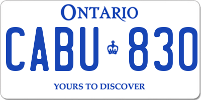 ON license plate CABU830