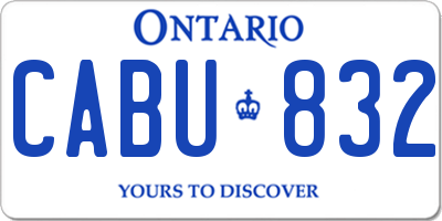 ON license plate CABU832