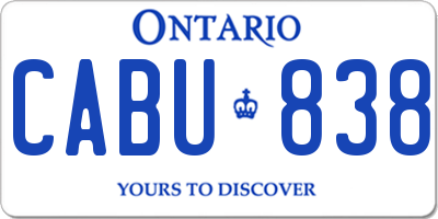 ON license plate CABU838