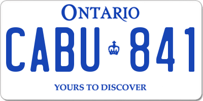 ON license plate CABU841