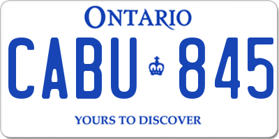 ON license plate CABU845