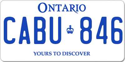 ON license plate CABU846