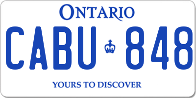 ON license plate CABU848