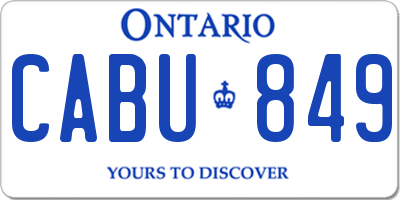 ON license plate CABU849