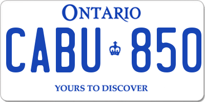 ON license plate CABU850