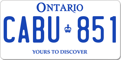 ON license plate CABU851