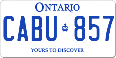 ON license plate CABU857