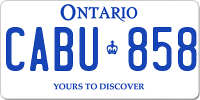 ON license plate CABU858