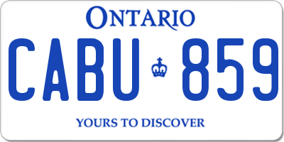 ON license plate CABU859