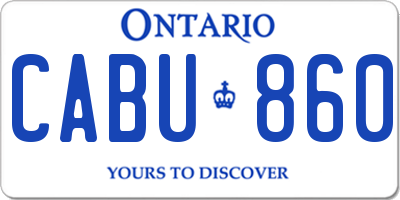 ON license plate CABU860