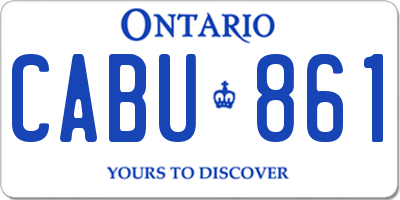 ON license plate CABU861