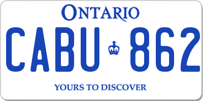 ON license plate CABU862