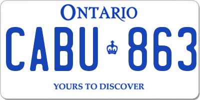 ON license plate CABU863