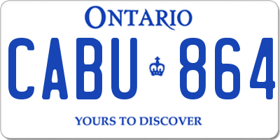 ON license plate CABU864